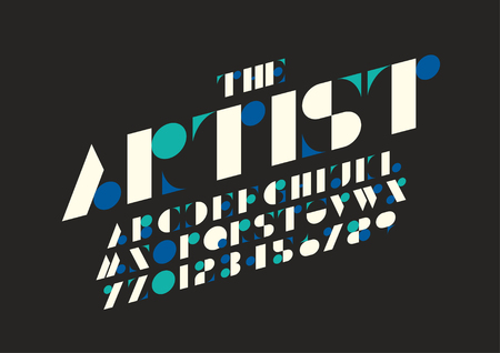Vector of stylized modern font and alphabetのイラスト素材