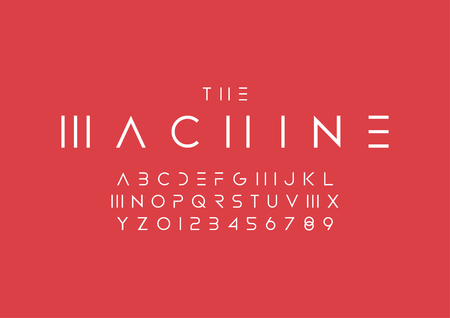 Vector of stylized minimal font and alphabetのイラスト素材