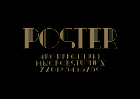 Vector of stylized modern font and alphabetのイラスト素材