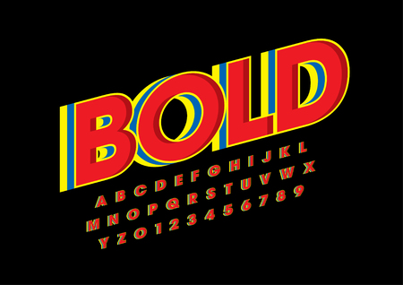 Vector of modern bold font and alphabetのイラスト素材
