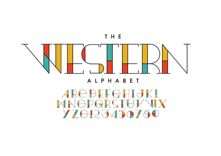 Vector of stylized modern font and alphabetのイラスト素材