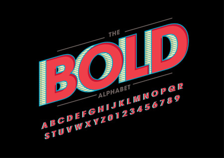 Vector of modern bold font and alphabetのイラスト素材
