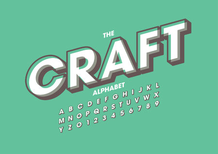 Vector of stylized modern font and alphabetのイラスト素材