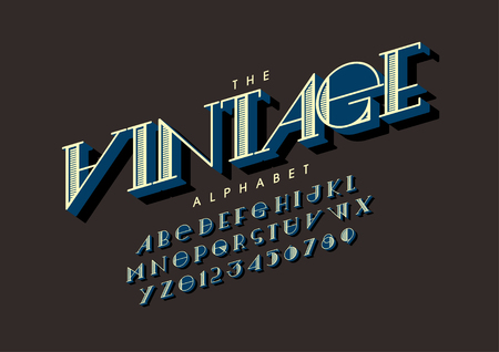 Vector of stylized modern font and alphabetのイラスト素材