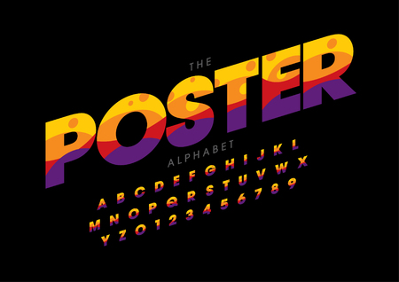 Vector of stylized modern font and alphabetのイラスト素材
