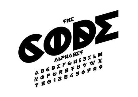 Vector of stylized modern font and alphabetのイラスト素材