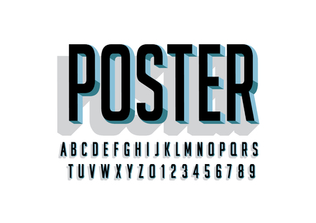 Vector of stylized modern font and alphabetのイラスト素材