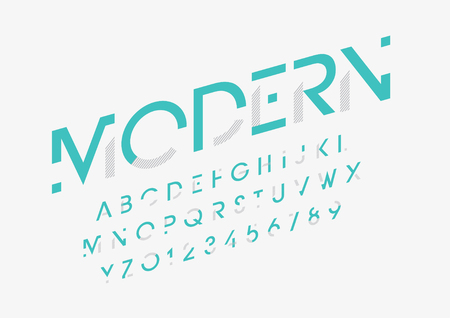 Vector of stylized modern font and alphabetのイラスト素材