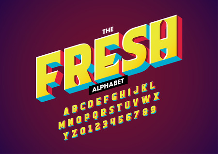 Vector of stylized modern font and alphabetのイラスト素材