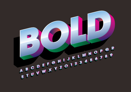 Vector of stylized modern font and alphabetのイラスト素材