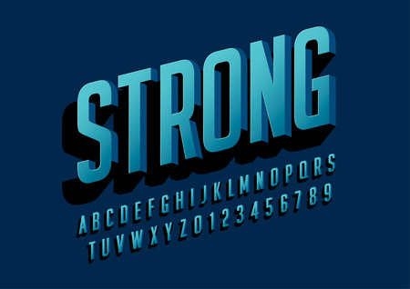 Vector of stylized modern font and alphabetのイラスト素材