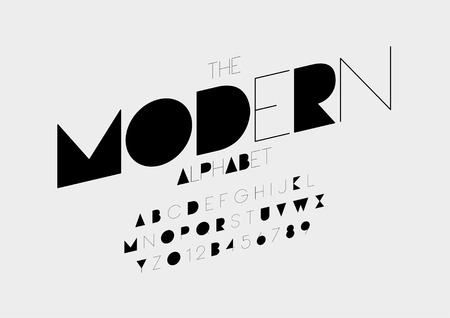 Vector of stylized modern font and alphabetのイラスト素材