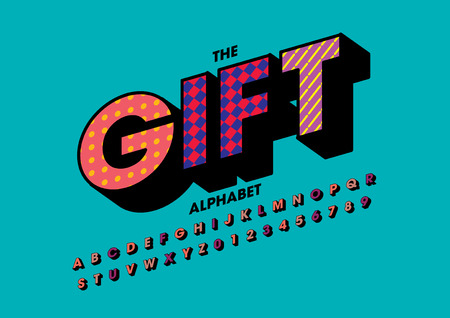 Vector of stylized modern font and alphabetのイラスト素材