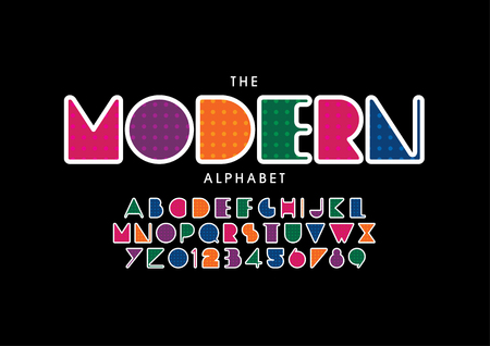 Vector of stylized modern font and alphabetのイラスト素材