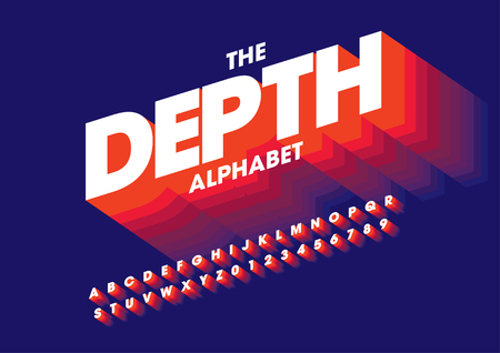 Vector of stylized modern font and alphabetのイラスト素材