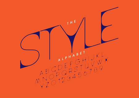 Vector of stylized modern font and alphabetのイラスト素材