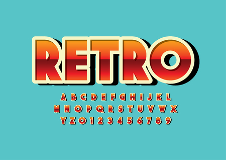 Vector of stylized modern font and alphabetのイラスト素材
