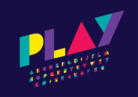 Vector of stylized modern font and alphabetのイラスト素材