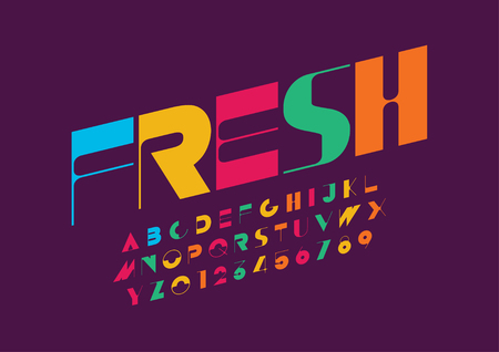 Vector of stylized modern font and alphabetのイラスト素材