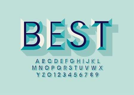Vector of stylized modern font and alphabetのイラスト素材