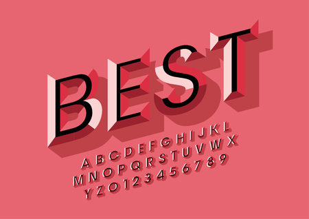 Vector of stylized modern font and alphabetのイラスト素材