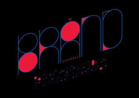 Vector of stylized modern font and alphabetのイラスト素材