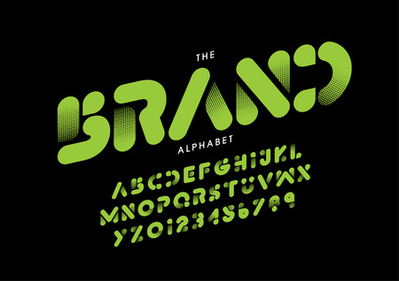 Vector of stylized modern font and alphabetのイラスト素材