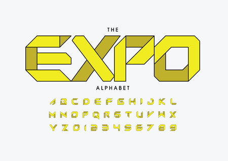Vector of stylized modern font and alphabetのイラスト素材