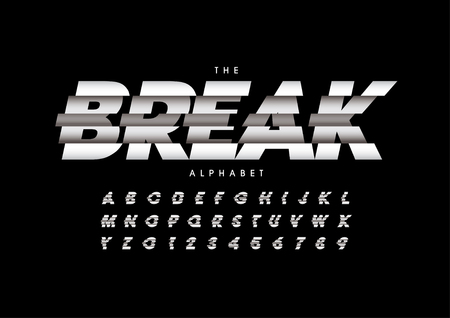 Vector of stylized modern font and alphabetのイラスト素材