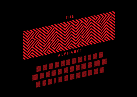 Vector of stylized modern font and alphabetのイラスト素材