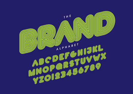 Vector of stylized modern font and alphabetのイラスト素材