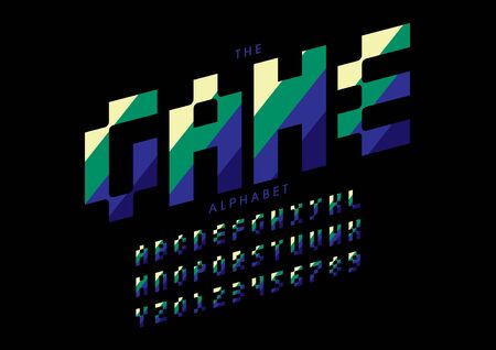 Vector of stylized modern font and alphabetのイラスト素材