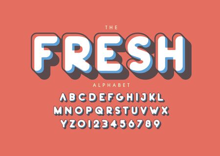 Vector of stylized modern font and alphabetのイラスト素材