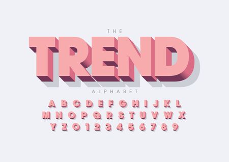 Vector of stylized modern font and alphabetのイラスト素材