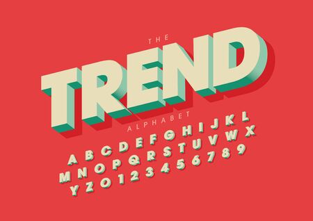 Vector of stylized modern font and alphabetのイラスト素材