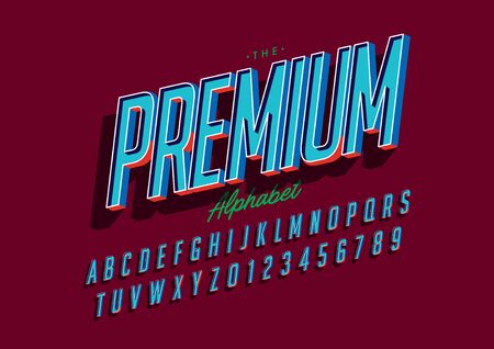 Vector of stylized modern font and alphabetのイラスト素材