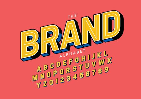 Vector of stylized modern font and alphabetのイラスト素材