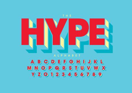 Vector of stylized modern font and alphabetのイラスト素材
