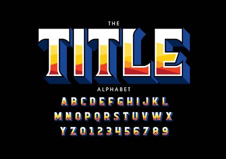 Vector of stylized modern font and alphabetのイラスト素材