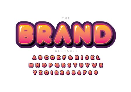 text brand of stylized modern font and alphabetのイラスト素材