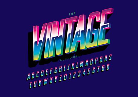 Vector of stylized modern font and alphabetのイラスト素材
