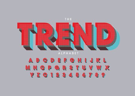 Vector of stylized modern font and alphabetのイラスト素材