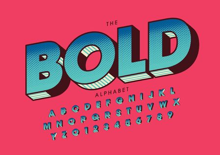 Vector of stylized modern font and alphabetのイラスト素材