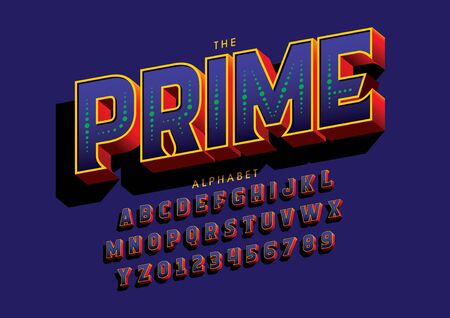 Vector of stylized modern font and alphabetのイラスト素材