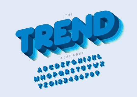 Vector of stylized modern font and alphabetのイラスト素材