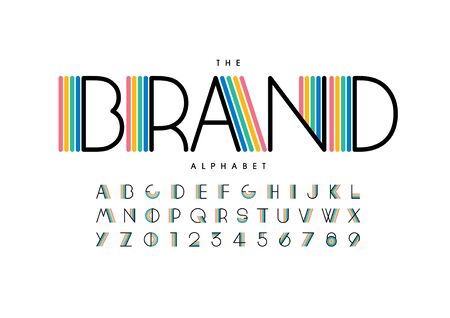 Vector of stylized modern font and alphabetのイラスト素材