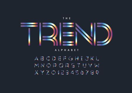 Vector of stylized modern font and alphabetのイラスト素材