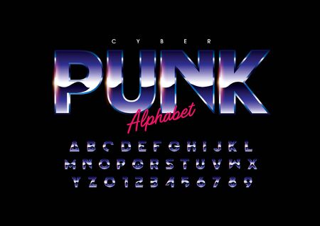 Vector of stylized modern font and alphabetのイラスト素材