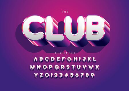 Vector of stylized modern font and alphabetのイラスト素材