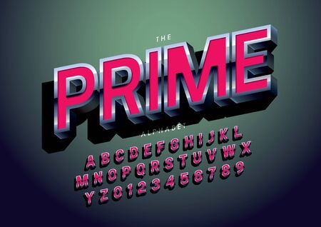 Vector of stylized modern font and alphabetのイラスト素材